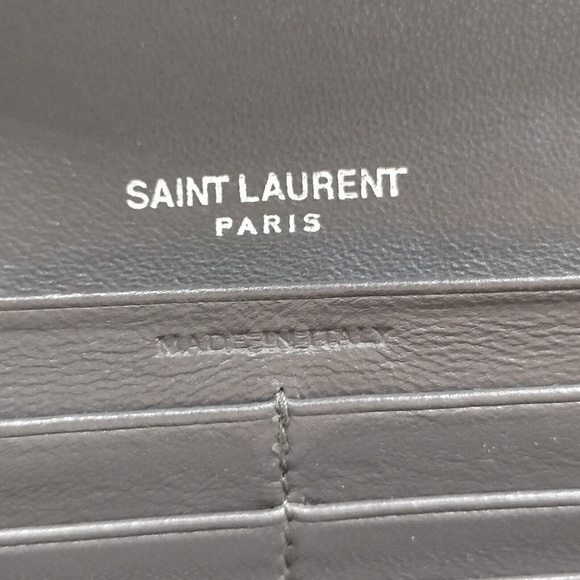 Saint Laurent Long Wallet Gray Leather - Picture 9 of 9